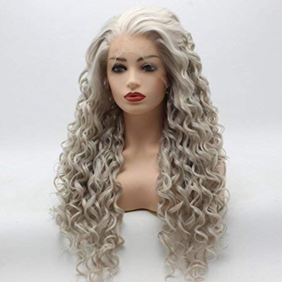 ?ARIE 24” BABY GRAY CURLY LACE FRONT WIG ? NWT main image 5